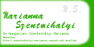 marianna szentmihalyi business card